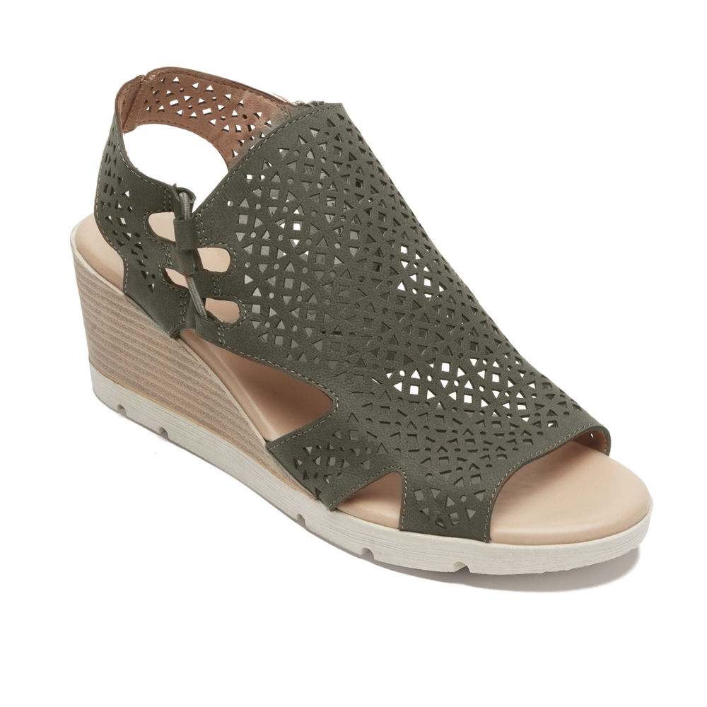 Sandalias Rockport Mujer Mexico - Hadley Bungee Verdes - HGJYS2647